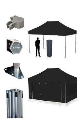Protex50 4.5m x 3m Gazebo - BLACK