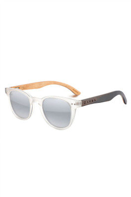 Holywell Polarised Wood Wayfarer Unisex Sunglasses - Clear