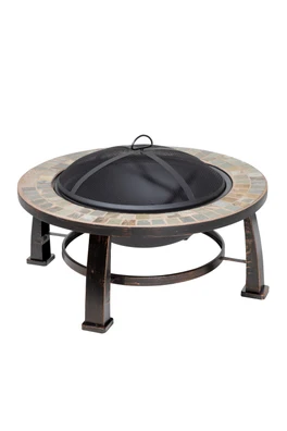 Traditional Style Deluxe Fire Pit - Antique Bronze Effect