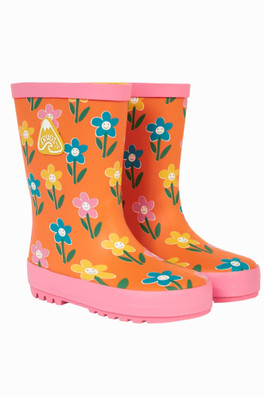 Kids Puddle Buster Wellington Boots - Fun Flowers