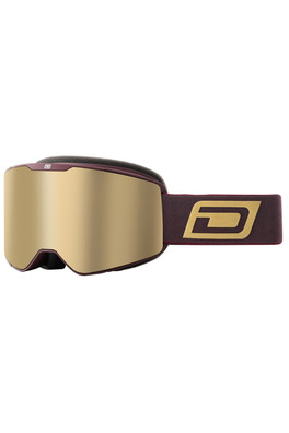 Muse Unisex Snow Goggles - Burgundy/Gold Mirror