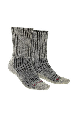 Mens Hiking Midweight Merino Boot Socks - Light Grey