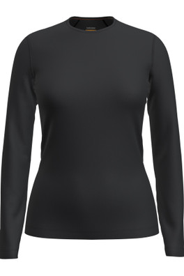 Merino Wool 260 Womens Long Sleeve Crew Base Layer - Black