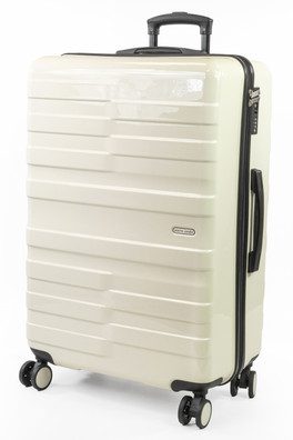 Provence Hold Suitcases Hard 8 Wheel TSA Luggage - White