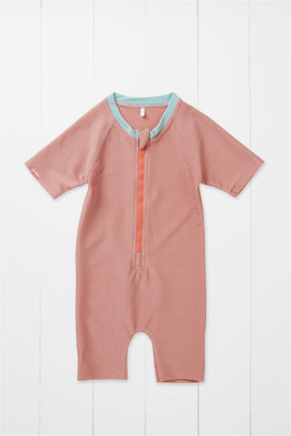 Ribbed Kids Shortie Swimsuit - Rose
