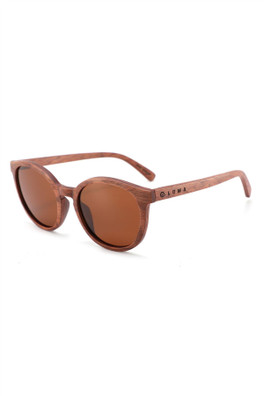 Meldon Polarised Wood Round Unisex Sunglasses - Amber