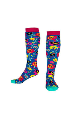 3 in 1 Welly, Hiking and Ski Socks Funky Flower - Funky Flower