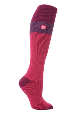 Womens Knee High Thermal Ski Socks - Raspberry/Fuchsia
