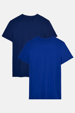 Mens Two-Pack Bamboo Short Sleeve Base Layers - Royal Blue and Navy