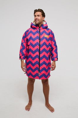 Sherpa Unisex Changing Robe - Pink/Blue