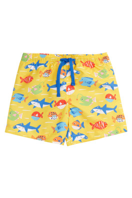 Kids 100% Polyester Boscastle Board Shorts - Funny Fish