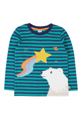 Kids 100% Organic Cotton Discovery Circular Top - Dragon Stripe/Polar Bear