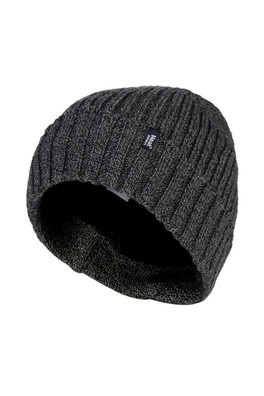 Mens Thermal Turn Over Beanie Hat - Grey