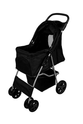 Pet Stroller with Rain Cover - Black