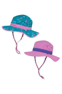 Clear Creek Boonie Kids Reversible UPF 50+ Sun Hat - Morning Blue/ Lillac