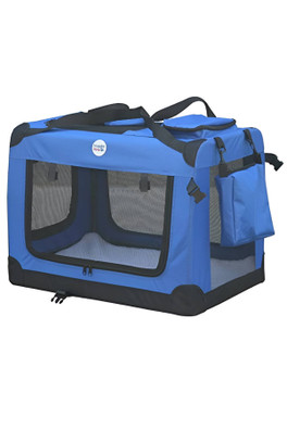 Fabric Crate Pet Carrier - Blue