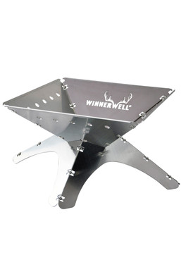 Medium Flat Folding Fire Pit - Silver