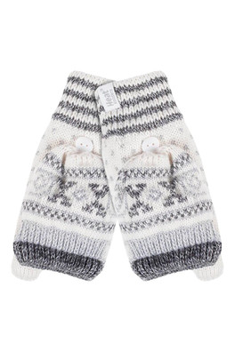 Womens Fairisle Thermal Converter Gloves - Cream