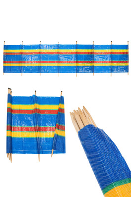 8 Pole Beach Windbreak (145 x 490cm) - Blue