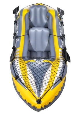 2 Person Inflatable Kayak Set - Yellow & Grey