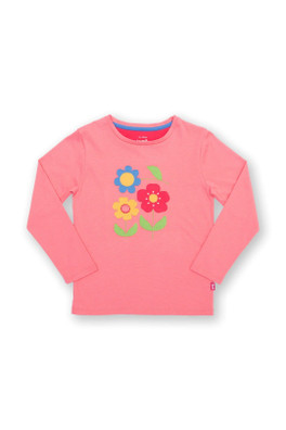 Kids 100% Organic Cotton Applique T-Shirt - Flower Power