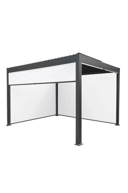 Aluminium Pergola With Blinds & LED Lights - Grey 4 x 3M