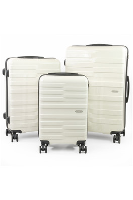 Provence Suitcases Hard 8 Wheel 3pc Luggage Set - White