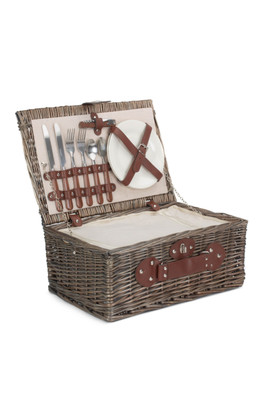 2 Person Chiller Fitted Picnic Basket - White