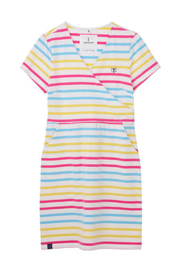 Lena Womens Dress - Pink Sky Blue Stripe