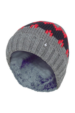 Kids Ribbed Soft Pom Pom Beanie Hat - Red