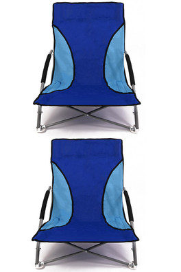 Low Camping Chair Twin Pack - Blue