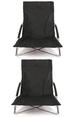 Low Camping Chair Twin Pack - Black