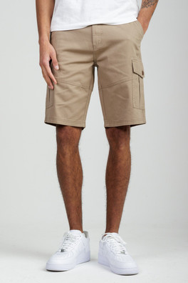Cotton Mens Cargo Shorts - Stone