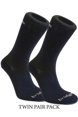 Ultra-Light Mens Coolmax Liner Socks TWIN PACK - Black
