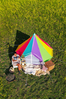 3m Bell Tent Oxford Ultralite 100gsm - Rainbow