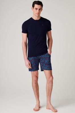 Mens Bamboo Short Pyjama Set - Minimalist Geometric