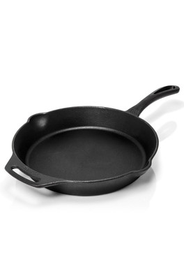 30cm Cast Iron Fire Skillet - Black