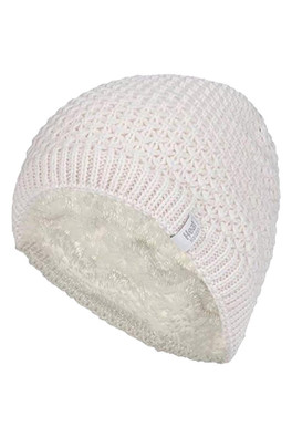 Womens Knit Thermal Beanie Hat - Cream