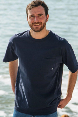 Men's Oversized Pocket T-Shirt - Midnight Blue