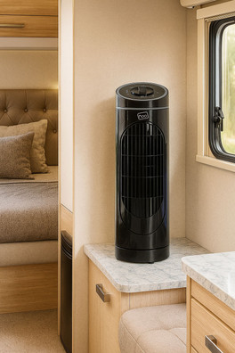 14” 6 Speed Electric Tower Fan for Caravan - Black