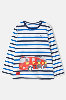 Oliver Kids Long Sleeved Top - Fire Engine Print