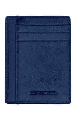 Chase Genuine Leather Front Pocket Wallet - Navy