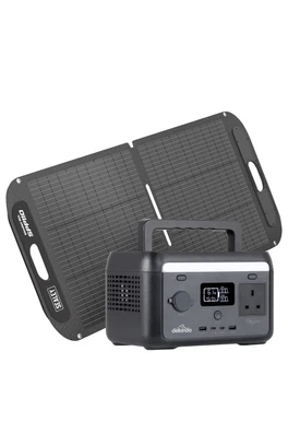 300W Solar Generator with 110W Solar Panel - Black
