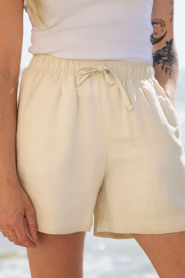Linen Women's Shorts - Oatmeal