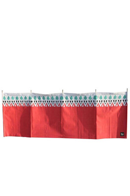 Witley 5 Pole Wooden Windbreak - Red