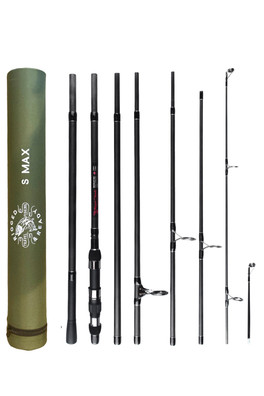 S Max Predator Compact Multiuse Travel Fishing Rod - Black