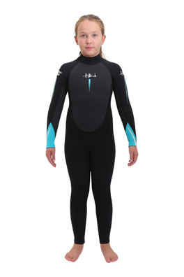 Tech Kids 5/4/3 GBS Steamer Back Zip Wetsuit - Black/Blue