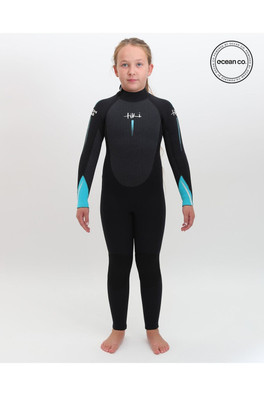 Tech Kids 5/4/3 GBS Steamer Back Zip Wetsuit - Black/Blue