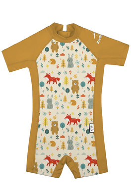 Kids Swimsuit Made With e-Flex 50+ UV Wetsuit - Woodlands Gold