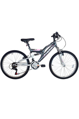 Basis Vogue 24" Junior Full Sus Mountain Bike - Graphite/Pink